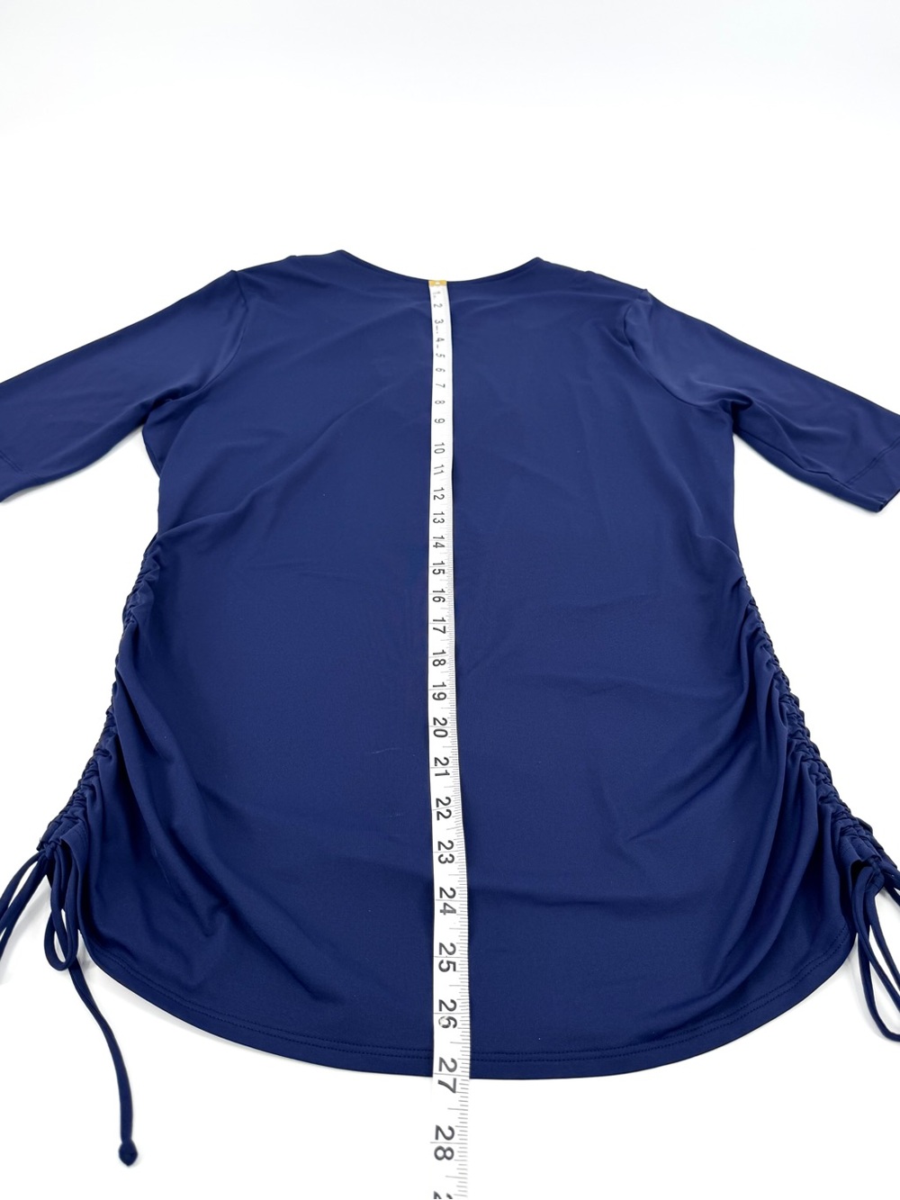 Lands' End Embroidered V-neck Convertible Ruched Rashguard - Picture 5 of 7